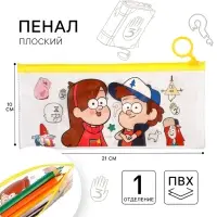 Пенал мягкий, 1 отделение, 100×210 мм, ПВХ, «Гравити Фолз»