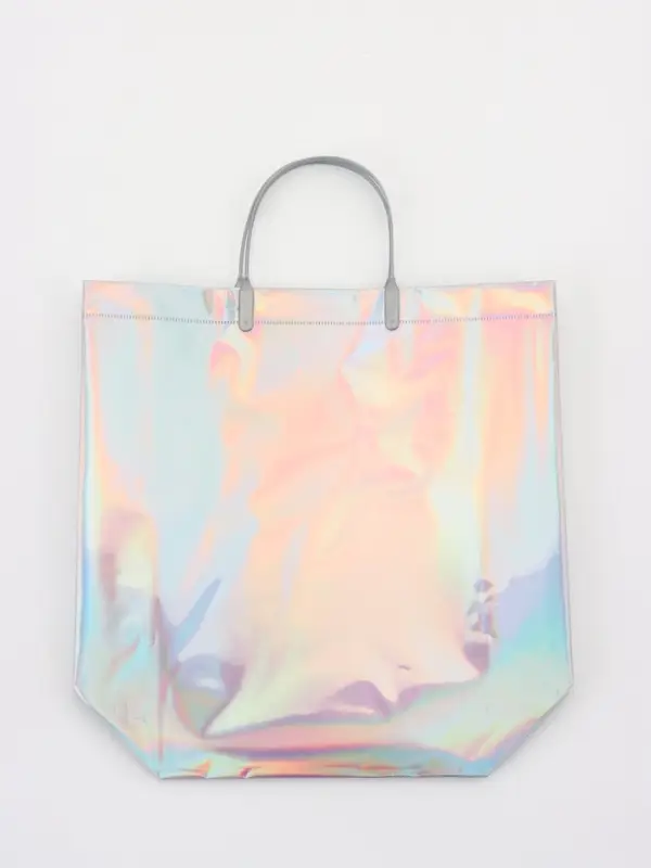 Пакет подарочный ПВХ, голография, серебро, пластикова ручка, 32×28×11 см Пакет подарочный ПВХ, голография, серебро, пластикова ручка, 32×28×11 см