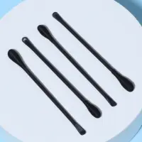 Ватные палочки, двусторонние, с ухочисткой, 100 шт., в пластиковом органайзере, чёрные