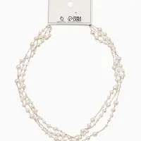 Бусы жемчужные, длинные, d=3.4, 5.6, 8.10, белые в золоте