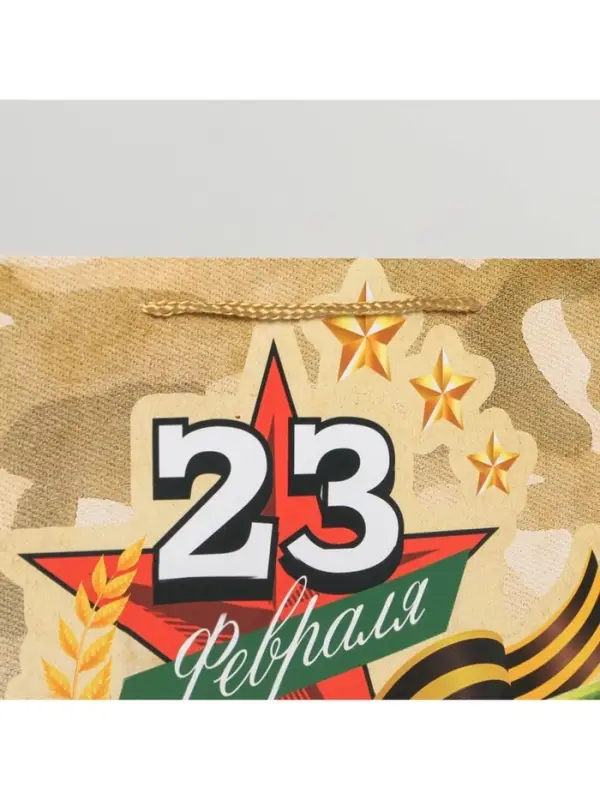 Пакет подарочный ламинированный, упаковка, &laquo;С 23 февраля&raquo;, L 28 х 38 х 9 см