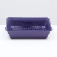 Туалет для кошек, 36&times;25&times;9 см, глубокий, с сеткой, пластик, фиолетовый