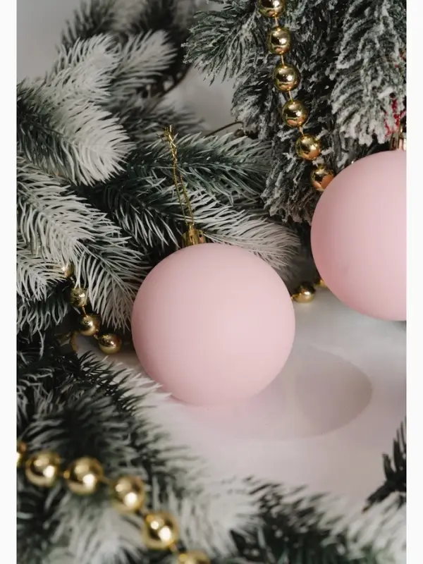 Ёлочные игрушки &laquo;Матовый&raquo;, шары новогодние, d=8 см, набор 2 шт., розовый