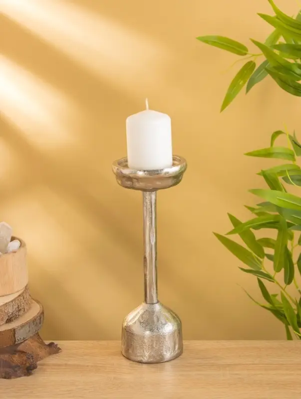 Подсвечник для свечи 9 см «Грэй», 39 см, металл, золото