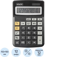 Калькулятор настольный КОМПАКТНЫЙ Attache ATC-111-12C 12-ти разрядныйчерн