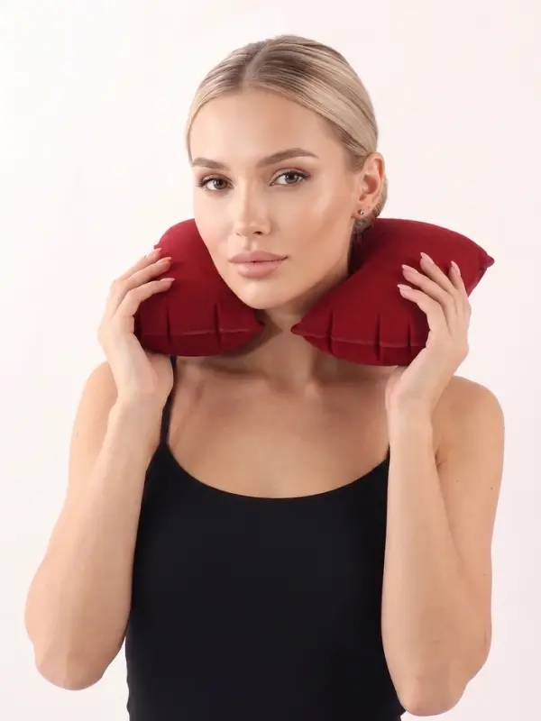 Подушка надувная для шеи, дорожная, 42&times;27 см, МИКС