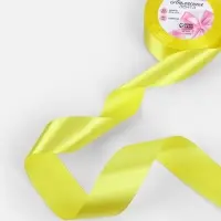 Лента атласная, 40 мм, 23&plusmn;1 м, жёлтая