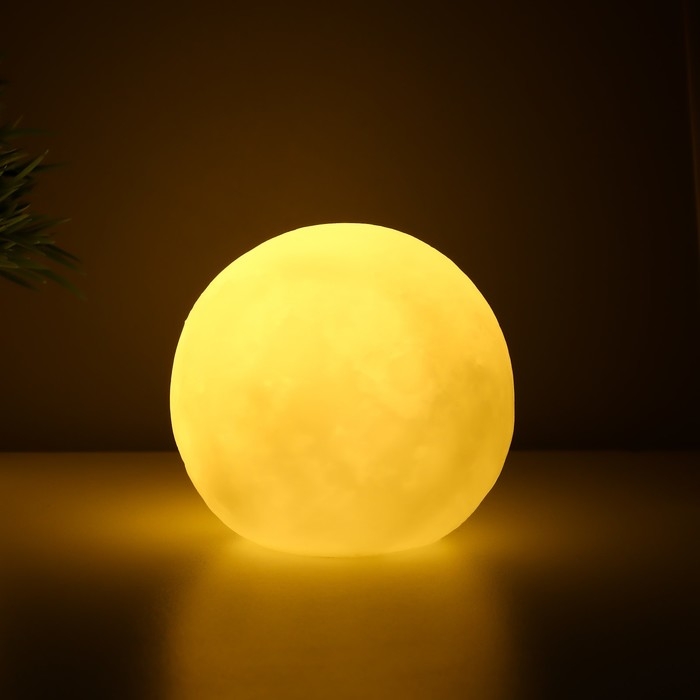 Ночник пластик "Луна белая маленькая" от бат 3LR44 в компл 7,5х7,5х7 см RISALUX