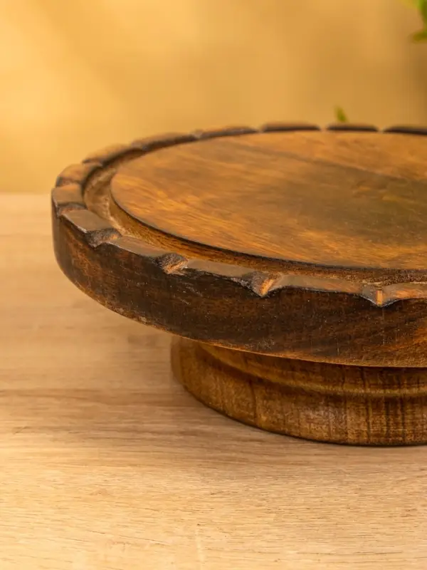 Блюдо сервировочное с крышкой, 22&times;22&times;20 см, дерево, стекло