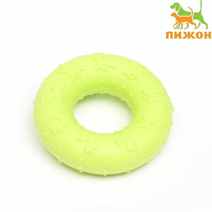 Жевательная игрушка для собак &laquo;Пончик&raquo;, 7 см, жёлтая