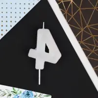 Свеча для торта, цифра «4», разноцветная, 5,5 х 8 см.