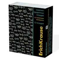 Набор предметных тетрадей ErichKrause. Inscription, 12 предметов, 48 листов, со справочным материалом, обложка из мелованного картона