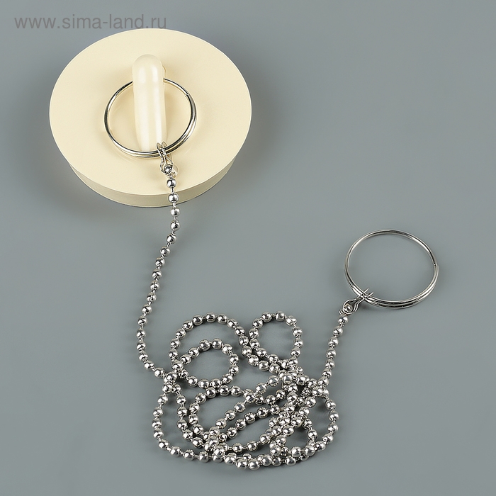 Пробка для ванны d=4 см, 4,5 см по верху, цепочка 55 см, цвет МИКС Пробка для ванны d=4 см, 4,5 см по верху, цепочка 55 см, цвет МИКС