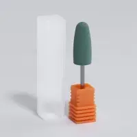 Фреза силиконовая для полировки, средняя, 10&times;24 мм, в пластиковом футляре, зелёная