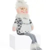 Игрушка мягкая &laquo;Бабушка Мороз в костюме с ремешком&raquo; 15&times;39 см, серая