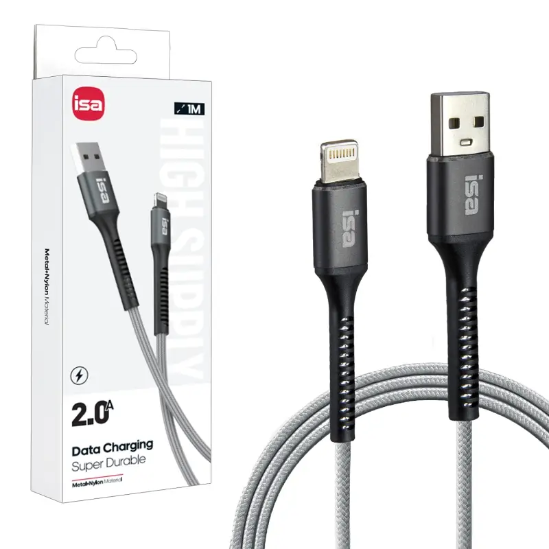 Кабель BX-6 USB на Lightning 1m 2A ISA серый Кабель BX-6 USB на Lightning 1m 2A ISA серый
