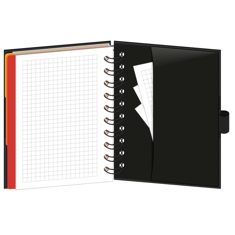 Бизнес-тетрадь Wisdom 7,А6,120л,100х140, 3 разд,рез под руч,клет,рад1,0007