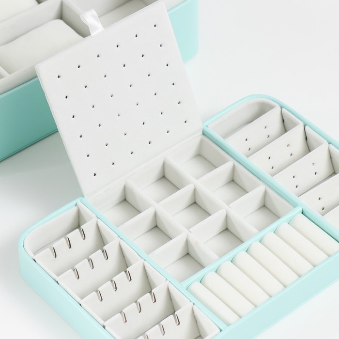 Шкатулка кожзам для украшений  Шкатулка кожзам для украшений "С пряжкой" мятная 24х18,5х9см