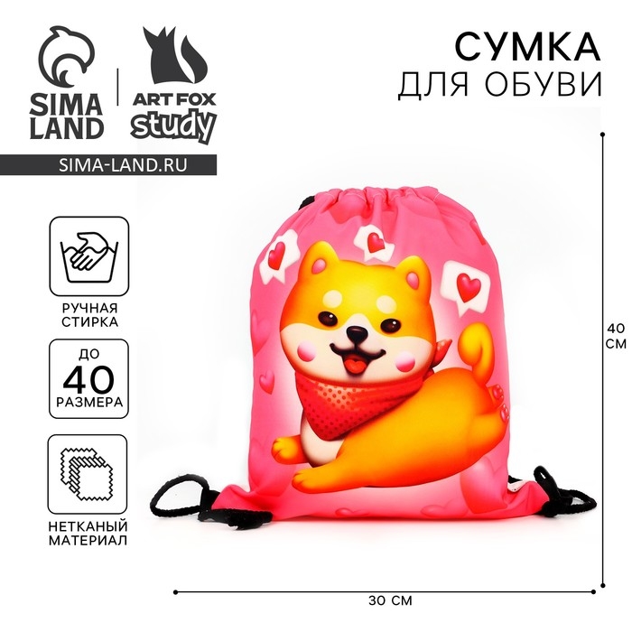 Мешок для обуви Cute siba текстиль, размер 41×34 см Мешок для обуви Cute siba текстиль, размер 41×34 см