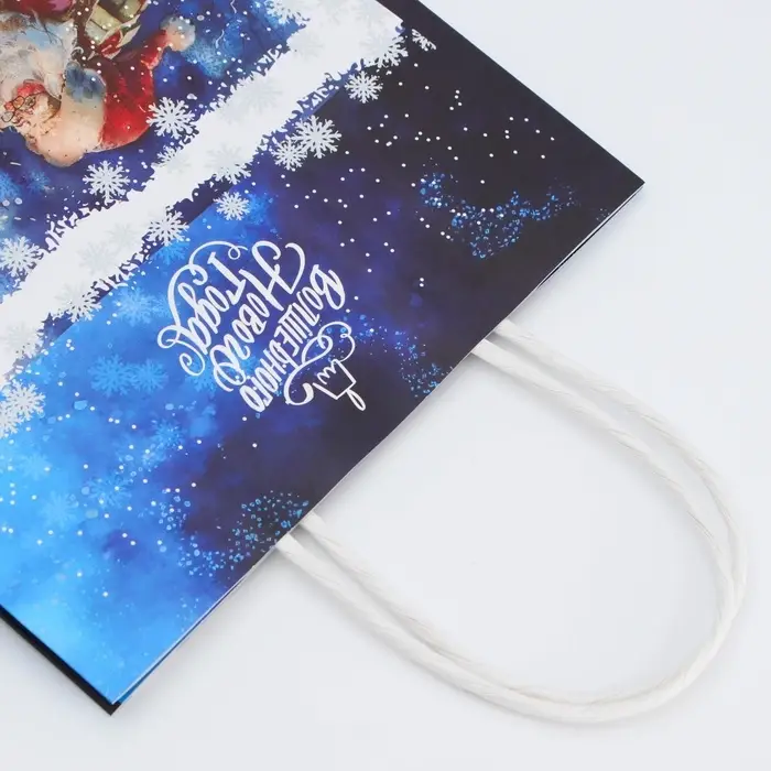 Пакет бумажный подарочный новогодний крафт &laquo;Дед мороз&raquo; 18&times;8&times;25 см