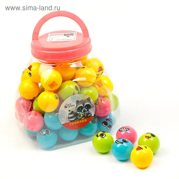 Точилка с контейнером «Смайлик», МИКС Точилка с контейнером «Смайлик», МИКС