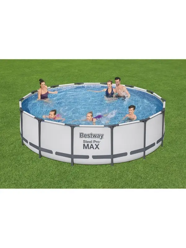 Бассейн каркасный Steel Pro MAX, 427&times;107 см, фильтр-насос, лестница, тент, круглый, 56950 Bestway