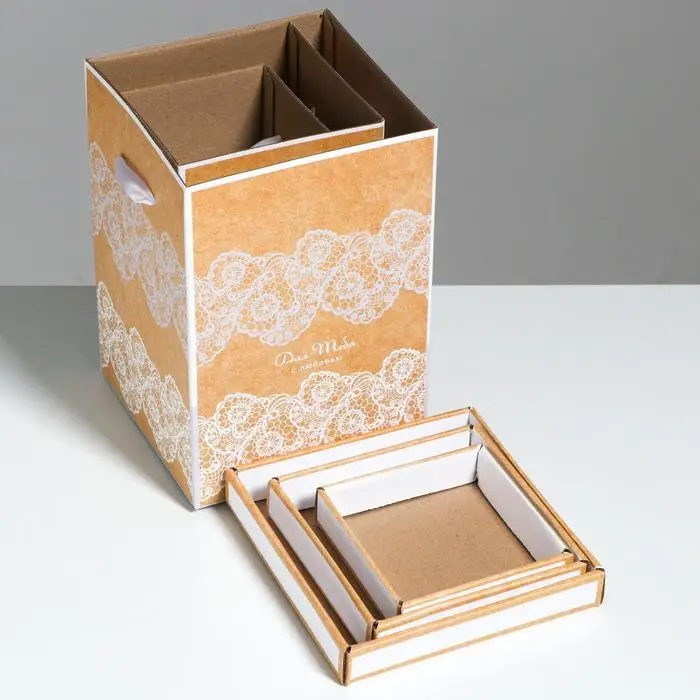 Набор коробок 3 в 1 «Кружево», 10 × 18, 14 × 23, 17 × 25 см Набор коробок 3 в 1 «Кружево», 10 × 18, 14 × 23, 17 × 25 см