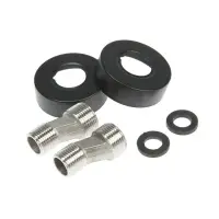 Смеситель для ванны ZEIN ZF3, излив 32 см, с душ набором, нержавеющая сталь, черный