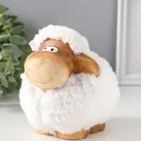 Сувенир керамика "Снежный барашек" 13,5х10,5х12 см