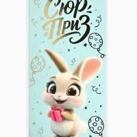 Конверт для денег &laquo;Сюрприз&raquo;, зайчик, тиснение, 16.5&times;8 см