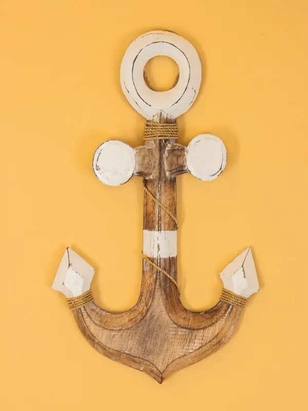 Декор интерьерный "Якорь" дерево 23х2х40 см, цв. белый