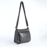 Сумка женская кросс-боди на молнии, 20&times;8.5&times;15 см, серая