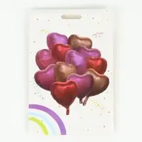 Воздушный шар фольгированный 18" &laquo;Сердца&raquo; розовый, бургундия, винный, набор 12 штук