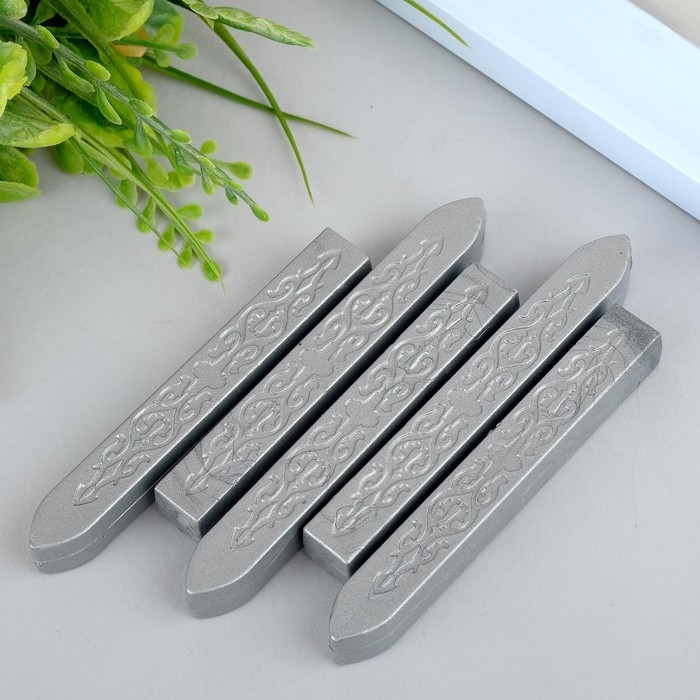 Сургуч для печати  Сургуч для печати "Серебро" набор 5 шт 9х1х1 см