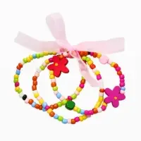 Браслеты детские &laquo;Выбражулька. Бант, цветок&raquo;, d=4 см, набор 3 шт. разноцветный