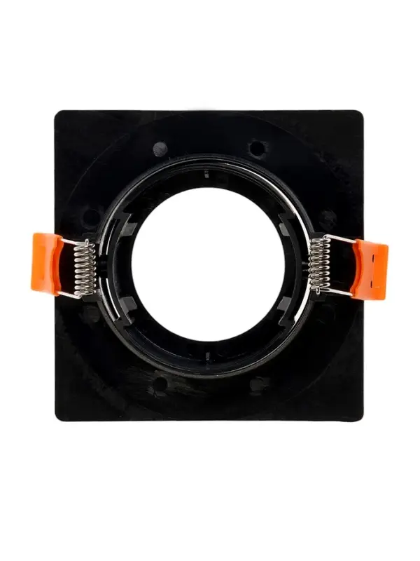 Светильник встраиваемый под лампу MR-16, поворотный, квадратный, пластиковый, чёрный