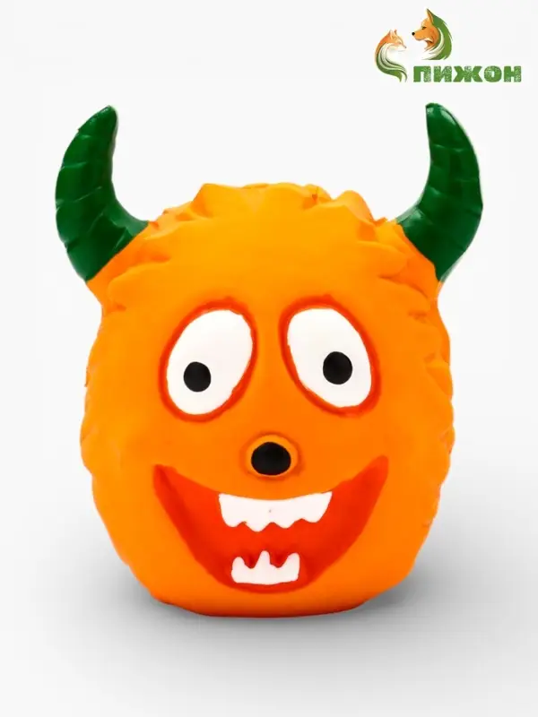 Пищащая игрушка для собак &laquo;Монстр&raquo;, 7&times;5.5 см, латекс, оранжевая