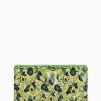 Косметичка-пенал на молнии, с рисунком, зелёная