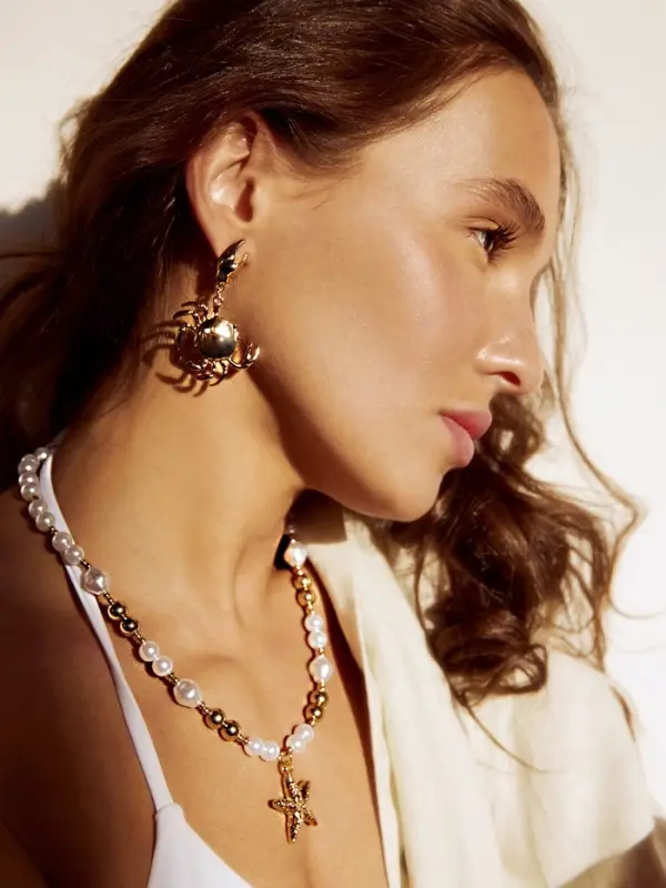 Серьги висячие &laquo;Краб&raquo;, цвет золото