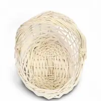 Корзина плетёная для хранения, 23&times;19&times;12 см, ручка h=23 см, лоза, белая