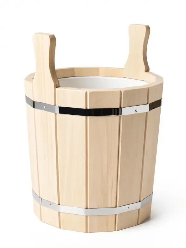 Ведро-запарник для бани и сауны, 10 л, деревянное, пластмассовая вставка