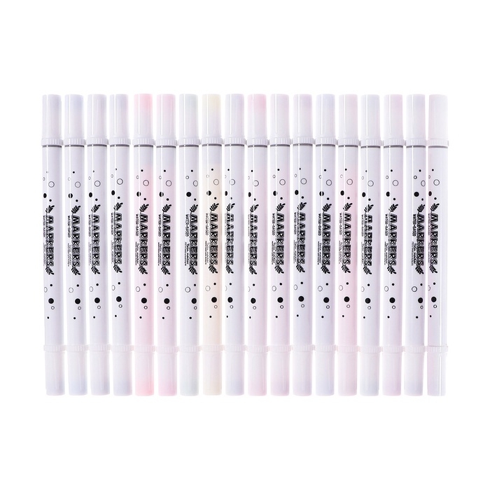 Набор маркеров 24 цвета двусторонние, в пластик тубусе МИКС Набор маркеров 24 цвета двусторонние, в пластик тубусе МИКС