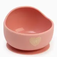 Тарелка детская на присоске и ложка, розовый, Mum&Baby Тарелка детская на присоске и ложка, розовый, Mum&Baby