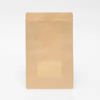 Пакет Zip - lock Крафт с плоским дном, прямоугольное окно, 16×26 см