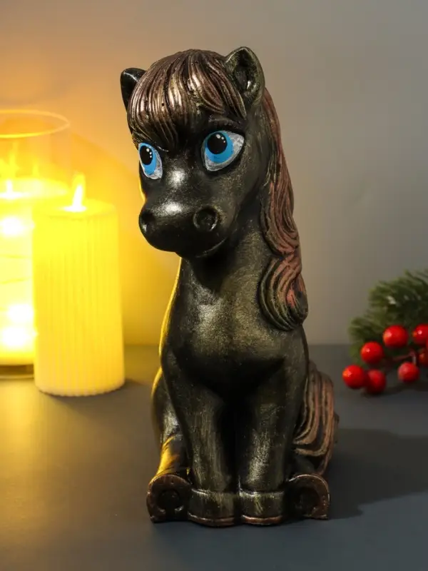 Копилка "Лошадь" 12х14,5х24,5 см, золото