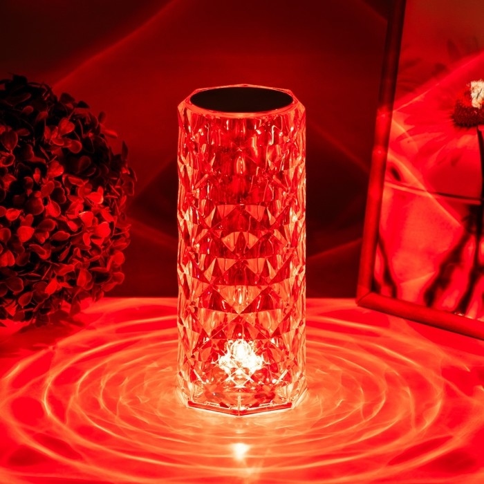 Настольная лампа с ПДУ Настольная лампа с ПДУ "Призма" LED RGB АКБ 9,5х9х21,5 см RISALUX