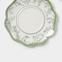 Чайная пара WY Bloomware, 2 предмета; чашка 220 мл, блюдце 15 см, фарфор, белая, зелёная