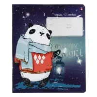 Тетрадь 12 листов в линию MAGIC NIGHT, обложка мелованный картон, фольгирование, МИКС