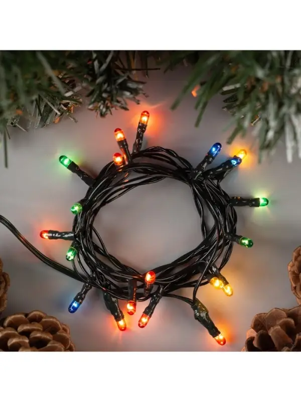 Гирлянда &laquo;Нить&raquo; 1.2 м, IP20, тёмная нить, 20 ламп, свечение мульти, 220 В