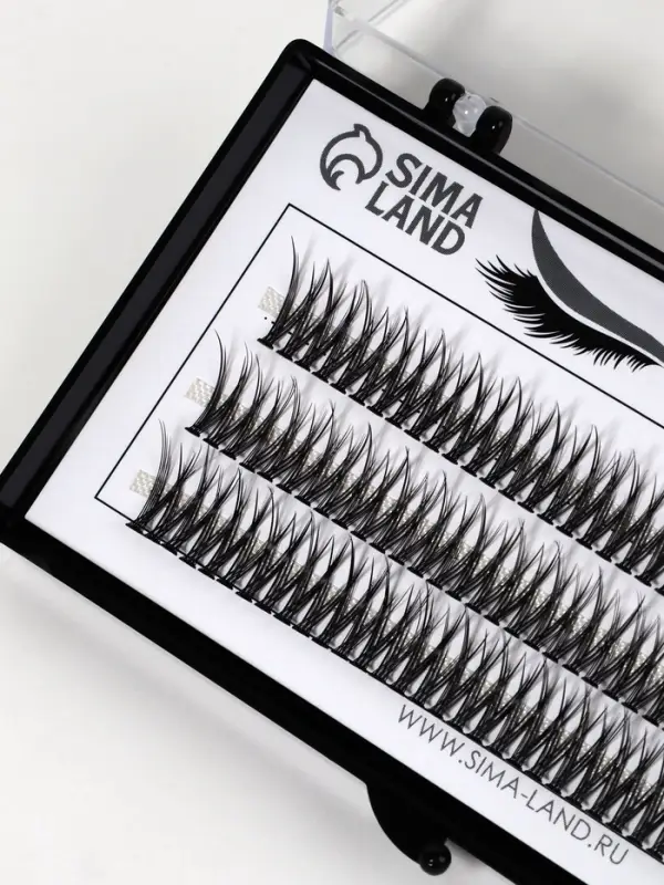 Набор накладных ресниц &laquo;Ласточкин хвост&raquo;, пучки, 12 мм, толщина 0.1 мм, изгиб С, 12 D